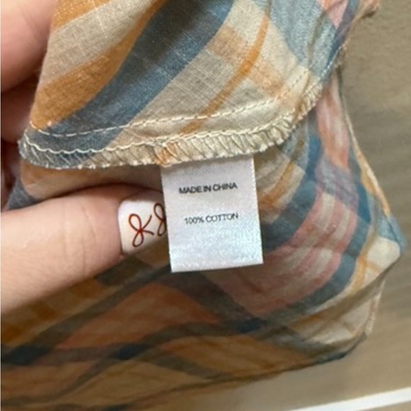 Drew by Anthropologie Plaid Ruffle Cottagecore Mini Dress with V-neckline Size S - Picture 6 of 10